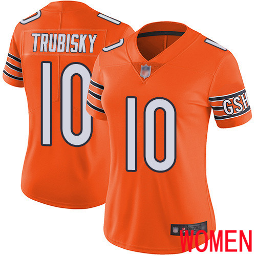 Chicago Bears Limited Orange Women Mitchell Trubisky Alternate Jersey NFL Football #10 Vapor Untouchable->women nfl jersey->Women Jersey